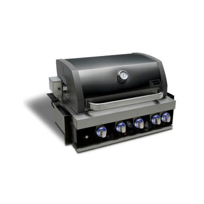 32" Mont Alpi Built-in 4 Burner Gas Grill in Black Stainless Steel - MABI400-BSS