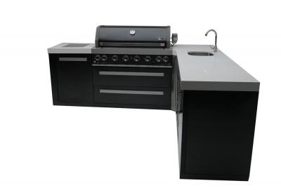 Mont Alpi 805 Island Grill with 90 degree Corner and Beverage Center - MAI805-BSS90BEV