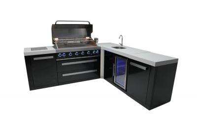 Mont Alpi 805 Island Grill with 90 degree Corner and Beverage Center - MAI805-BSS90BEV