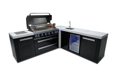 Mont Alpi 805 Island Grill with 90 degree Corner and Beverage Center - MAI805-BSS90BEV