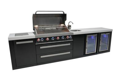 Mont Alpi 805 Deluxe Island Grill with a Beverage Centre and Fridge Cabinet - MAi805-BSSBEVFC