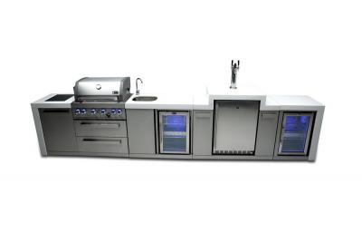 Mont Alpi 4 Burner Deluxe Island Grill with Kegerator Beverage Centre and Fridge Cabinet - MAi400-DKEGBEVFC