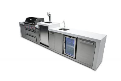 Mont Alpi 6 Burner Deluxe Island With Kegerator and Beverage Center - MAi805-DKEGBEV