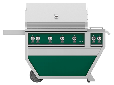 42" Hestan Outdoor Deluxe Liquide Propane Grill with Double Side Burner in Grove - GABR42CX2-LP-GR