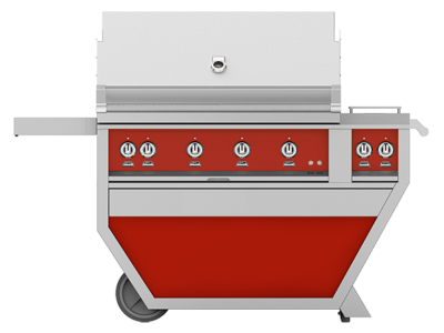 42" Hestan Outdoor Deluxe Liquide Propane Grill with Double Side Burner in Matador - GABR42CX2-LP-RD