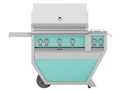 36" Hestan Outdoor Deluxe Liquide Propane Grill with Double Side Burner in Bora Bora - GABR36CX2-LP-TQ