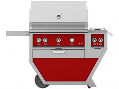 36" Hestan Outdoor Liquid Propane Deluxe Grill with Double Side Burner - GMBR36CX2-LP-RD