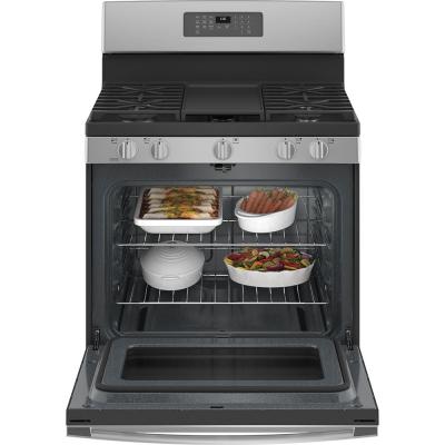 30" GE 5.0 Cu. Ft. Self-Clean 5-Burner Freestanding Gas Range - JCGB660SPSS