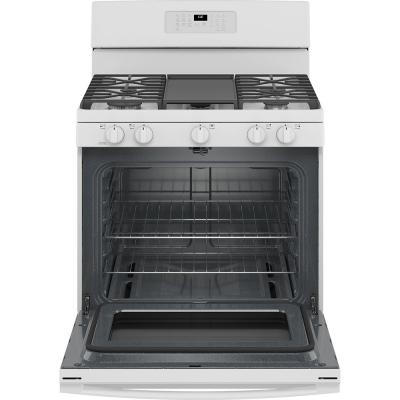 30" GE 5.0 Cu. Ft. Self-Clean 5-Burner Freestanding Gas Range - JCGB660DPWW