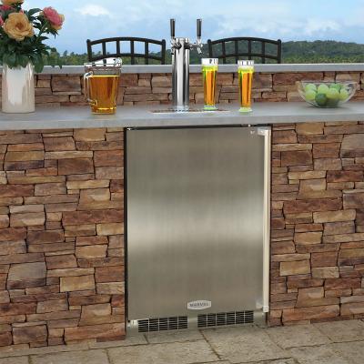 24" Marvel Outdoor Twin Tap Built In Beer Dispenser with Stainless Steel Door- MO24BTS2LS