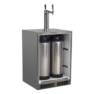 24" Marvel Outdoor Twin Tap Built In Beer Dispenser with Stainless Steel Door- MO24BTS2LS