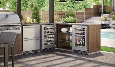 24" Perlick Signature Series Dual-Zone Outdoor Wine Reserve - HP24DO32L