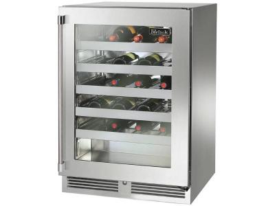 24" Perlick Outdoor Signature Series Wine Reserve Stainless Steel Glass Door -  HP24WO43R