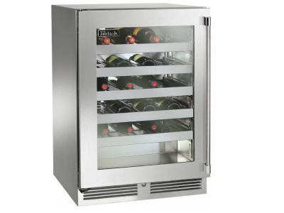 24" Perlick Outdoor Signature Series Wine Reserve Stainless Steel Glass Door - HP24WO43L