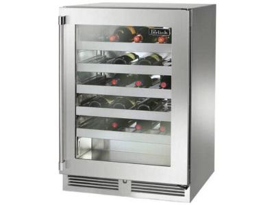 24" Perlick Outdoor Signature Series Wine Reserve Stainless Steel Glass Door - HP24WO43RL