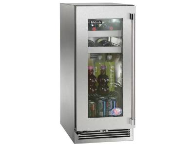 15" Perlick Outdoor Signature Series Beverage Center Stainless Steel Glass Door -  HP15BO43L