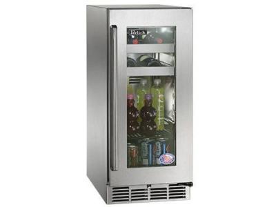 15" Perlick Outdoor Signature Series Beverage Center Stainless Steel Glass Door -  HP15BO43R