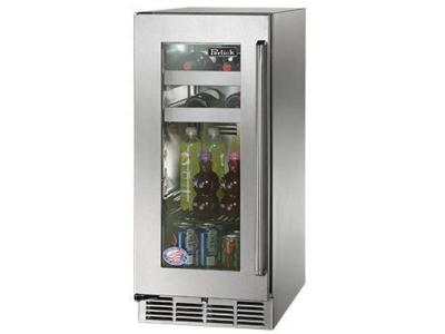 15" Perlick Outdoor Signature Series Beverage Center Panel Ready Glass Door -  HP15BO44L