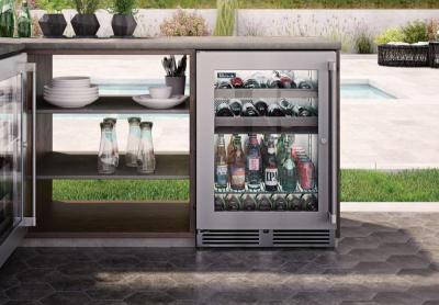 24" Perlick Outdoor Signature Series Left-Hinge Dual-Zone Wine Refrigerator in Panel Ready - HP24CO42L