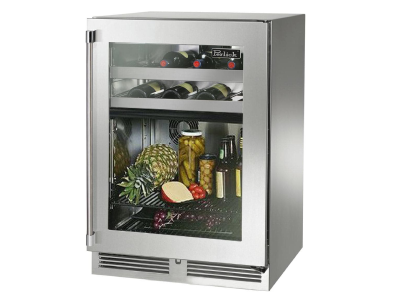 24" Perlick Outdoor Signature Series Right-Hinge Dual-Zone Wine Refrigerator in Panel Ready Glass Door - HP24CO44R