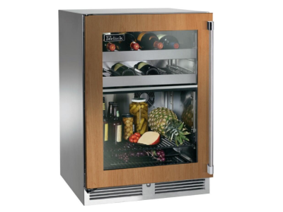 24" Perlick Outdoor Signature Series Left-Hinge Dual-Zone Wine Refrigerator in Panel Ready Glass Door - HP24CO44LL