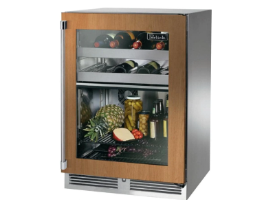 24" Perlick Outdoor Signature Series Right-Hinge Dual-Zone Wine Refrigerator in Panel Ready Glass Door - HP24CO44RL