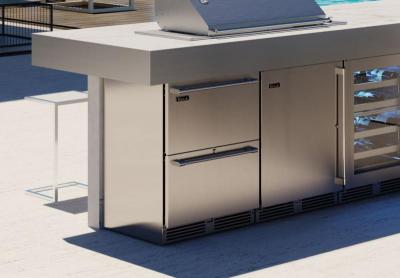 24" Perlick Outdoor Signature Series Undercounter Freezer Drawers with Stainless Steel Drawers - HP24FO45