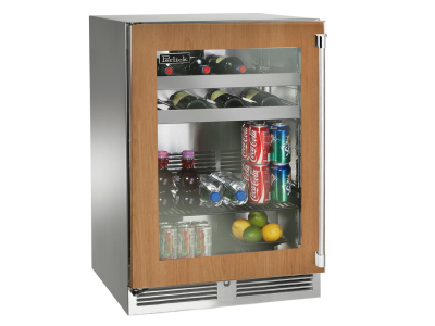 24" Perlick Outdoor Signature Series Left-Hinge Beverage Center in Panel Ready Glass Door - HP24BO44LL