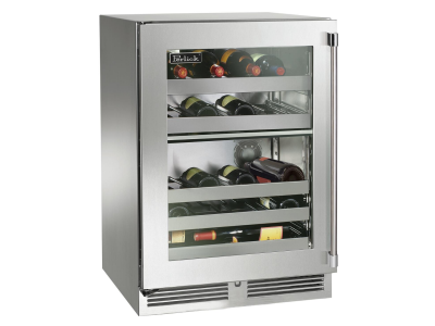 24" Perlick Signature Series Outdoor Built-In Dual Zone Wine Cooler - HP24DM43L