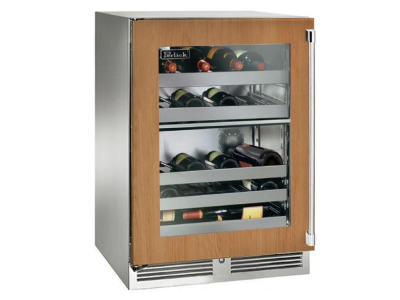 24" Perlick Signature Series Outdoor Built-In Dual Zone Wine Cooler - HP24DM44L