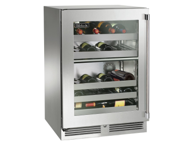 24" Perlick Signature Series Outdoor Built-In Dual Zone Wine Cooler - HP24DM43LL