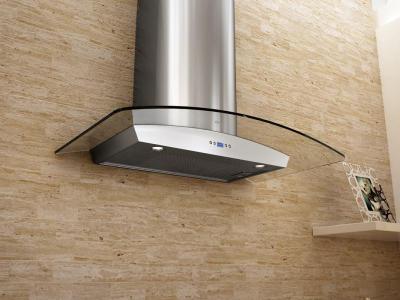 36" Zephyr Milano Wall-Mount Chimney Range Hood with 715 CFM Internal Blower  - ZMIM90BS