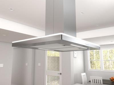 42" Zephyr Lucé Island Chimney Hood with BriteStrip LED, ACT Technology  - ZLCE42BS