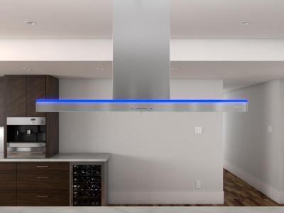 36" Zephyr Lucé Island Chimney Hood with BriteStrip LED, ACT Technology - ZLCM90BS