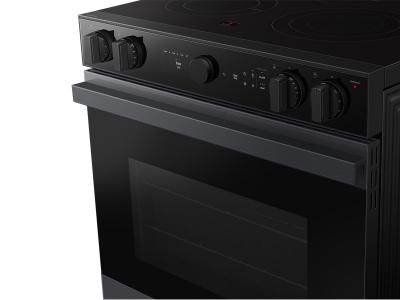 30" Samsung Electric Slide In True Convection Range in Matte Black Steel - NSE6DG8500MTAC