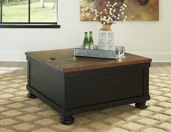 Signature Design by Ashley Valebeck Lift Top Cocktail Table T468-00 Black/Brown