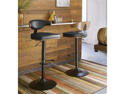 Signature Design by Ashley Bellatier Tall UPH Swivel Barstool(1/CN) D120-330 Brown/Black