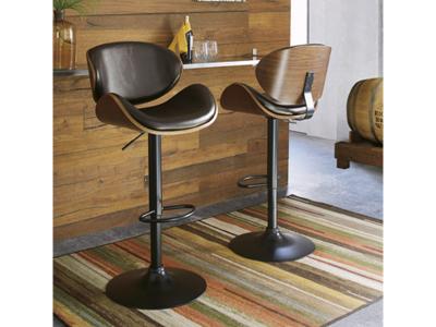 Signature Design by Ashley Bellatier Tall UPH Swivel Barstool(1/CN) D120-530 Brown