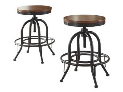 Signature Design by Ashley Valebeck Swivel Barstool (2/CN) D546-224 Brown/Black