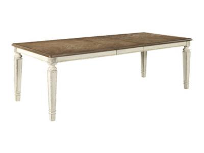 Signature Design by Ashley Realyn RECT Dining Room EXT Table D743-45 Chipped White