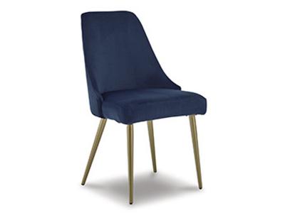 Signature Design by Ashley Wynora Dining UPH Side Chair Blue/Gold Finish - D292-01