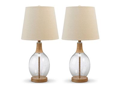 Signature Design by Ashley Clayleigh Glass Table Lamp L431564 Clear/Brown