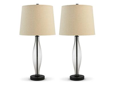 Signature Design by Ashley Travisburg Glass Table Lamp L430814 Clear/Black