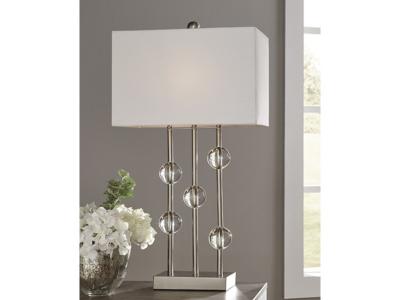 Signature Design by Ashley Jaala Metal Table Lamp (1/CN) L428064 Clear/Silver Finish