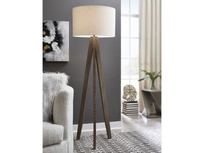 Signature Design by Ashley Dallson Wood Floor Lamp (1/CN) L329021 Gray/Brown