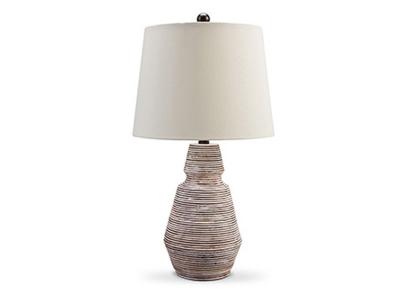 Signature Design by Ashley Jairburns Poly Table Lamp L243284 Brick Red/White