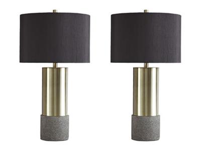 Signature Design by Ashley Jacek Metal Table Lamp L243164 Gray/Brass Finish