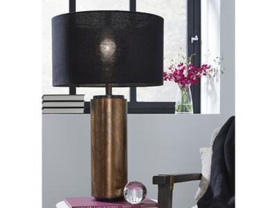 Signature Design by Ashley Hildry Metal Table Lamp (1/CN) L208304 Antique Brass Finish