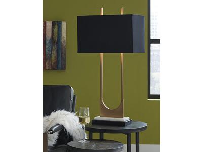 Signature Design by Ashley Malana Metal Table Lamp (1/CN) L208254 Brass Finish