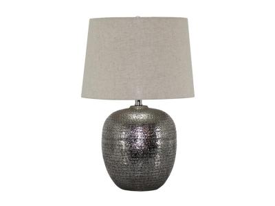 Signature Design by Ashley Magalie Metal Table Lamp (1/CN) L207314 Antique Silver Finish